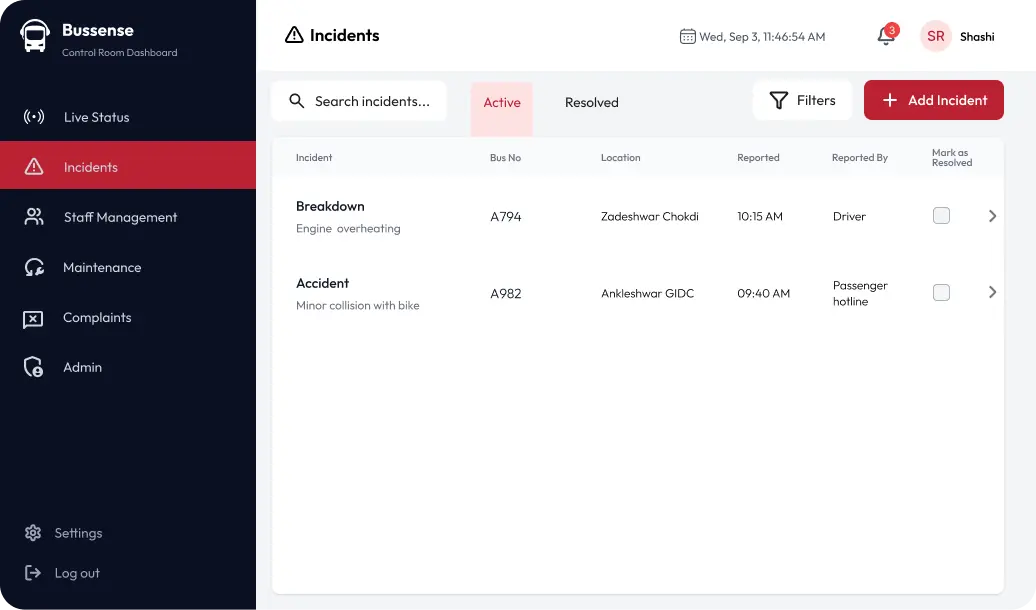 Live Status View